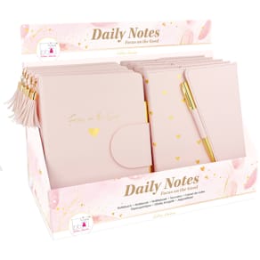 Notizbuch BB Klostermann, mit Stift, rosa, sortiert