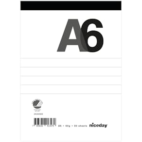 Perforerat block A6 80blad linjerat