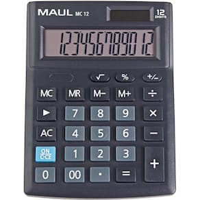 Bureaurekenmachine MAUL MC 12, zwart
