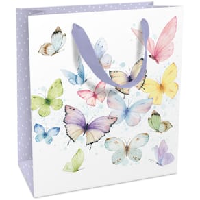 Geschenktragetasche BRAUN+COMPANY, Schmetterlinge bunt