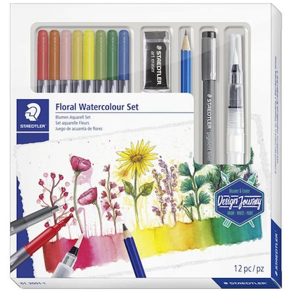 Tegnesett STAEDTLER Floral waterc. (12)