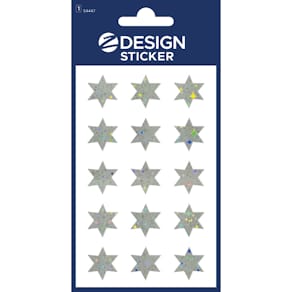 Weihnachtsetikett Avery Zweckform Sterne, silber, 15 Sticker