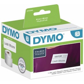 Etiketter DYMO LabelWriter 89x41 mm hvid, 300/rl