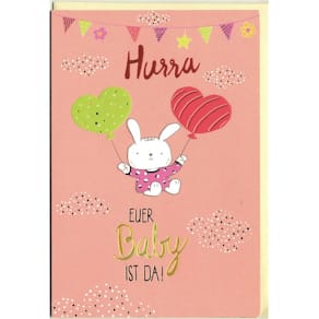 Glückwunschkarte Noname Freudiges Ereignis, rosa, inkl. Umschlag