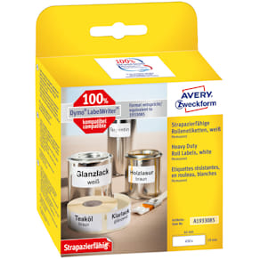 Etiketten Avery Zweckform, 19x64 mm, weiß, 450 Stück, auf Rolle
