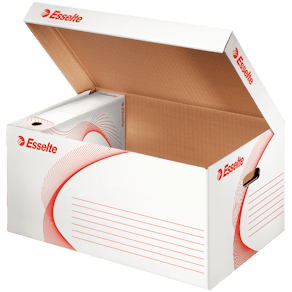 Arkivlåda topp vit/röd