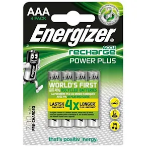 Batteri Laddbar ENERGIZER P-P AAA 4/fp