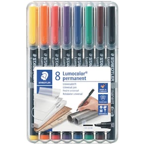Folienstift STAEDTLER Lumocolor permanent B, 8 Farben sortiert