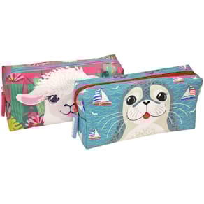 Schlampermäppchen DONAU Lama & Robbe, 1 Reißverschluss, bunt