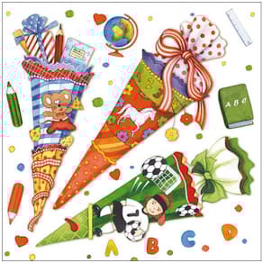 Motivserviette AMBIENTE Schulanfang, 33 x 33 cm