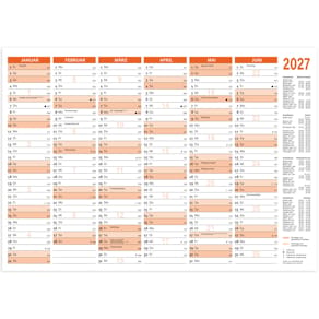 Tafelkalender RNK, 2027, DIN A4 quer, 250 g/m²