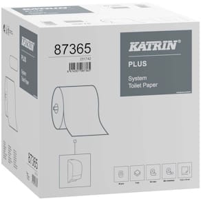 Toiletpapir Katrin System 2-lags, hvid 100mm x 85m, 36 rl