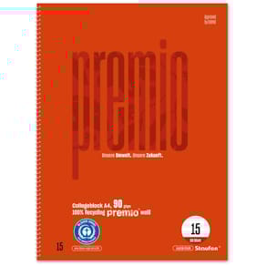 Collegeblock Staufen Premio, A4, 50 Blatt, Notenlineatur, rot