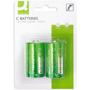 Batterien Q-Connect Super Alkaline, 1,5 V, 2 St., C (Baby)