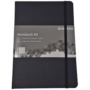 Notizbuch DONAU A5 Punktraster, schwarz, Hardcover, 96 Blatt