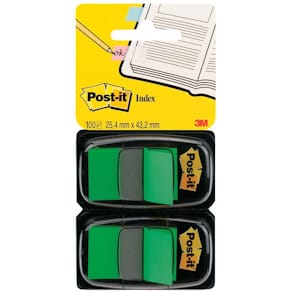 Post-It Index Grön, dubbelpack, 2x50 flikar, 6fp