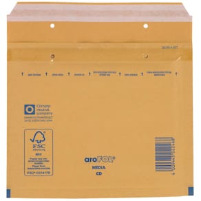 Luftpolstertasche AROFOL CD 200x175+50mm, braun, 10 Stück
