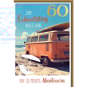 Geburtstagskarte Zahl 60