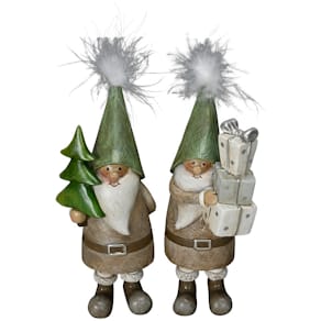 Weihnachtsfigur Weihnachtsmann, grün-braun, 2-fach sortiert, 6,5x