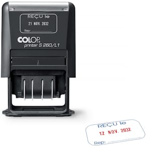 Tekststempel Colop Printer S260/L1 N, met datum en ONTVANGEN