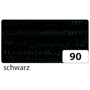 Chenilledraht Folia, 8 mm, 50 cm, schwarz, 10 Stück