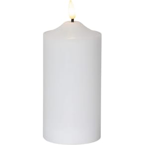 Blockljus STAR T LED Flamme 17cm vit