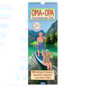 Streifenkalender TRÖTSCH Oma-Opa 2026, 15 x 42 cm