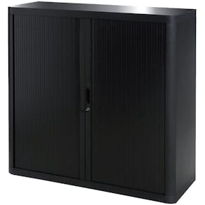 Rollladenschrank Paperflow, 110 x 104 x 41,5 cm (BxHxT), schwarz