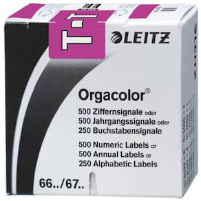 Buchstabensignal Leitz Orgacolor T, violett, 23x30 mm, 250 St.