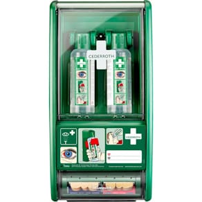 Augenspülstation Cederroth, inkl. 2x500ml Flaschen, grün