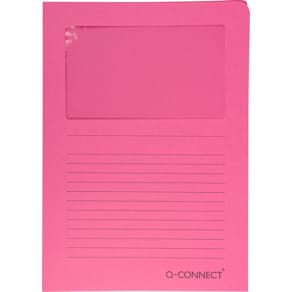 L-map Q-CONNECT met venster, 120 g/m², A4, pak van 100 stuks, ro