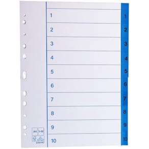 Pappersregister A4 1-10 10/fp
