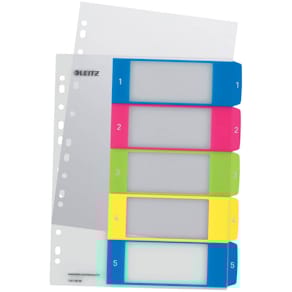 Register Leitz WOW, 1–5 (A4 Maxi), farbig