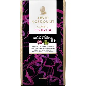 Kaffe Arvid Nordquist Classic Festivita Extra Mörkrost, 500g