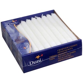 Kronelys hvid Ø24 x 250 mm, 9 t brændetid, 30 stk