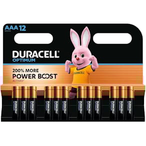 Batterij Duracell Optimum AAA, blister van 12 stuks