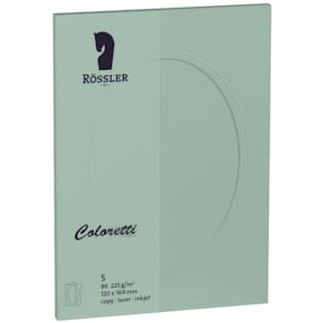 Passepartoutkarte Coloretti, B6, 5 Stück, Eucalyptus