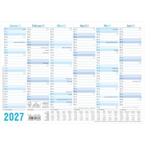 Tafelkalender HÄFFT, A4 quer, 2027, blau