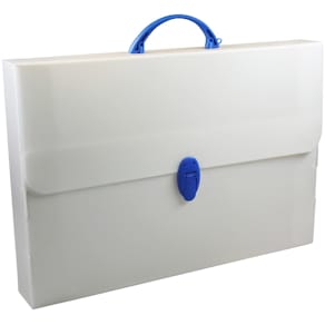 Zeichenkoffer DONAU, A4, weiß, Tragegriff, Schultergurt
