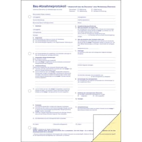 Formular Avery Zweckform Bauabnahmeprotokoll 1785, A4, 2x32 Blatt