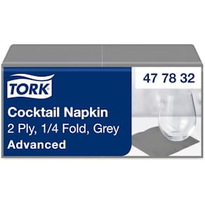 Servett TORK Cocktail 2-lags grå 200/fp