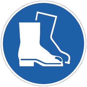Gebotszeichen MOEDEL Fußschutz benutzen