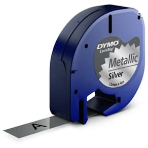 Beschriftungsband DYMO LetraTag, silber-metallic/schwarz