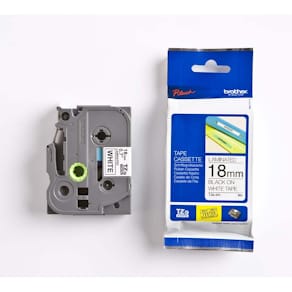 Labeltape Brother TZe-241 18 mm sort/hvid, lamineret, 8 m, 1 stk