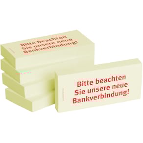 Haftnotiz BIZSTIX Business 1301010140, gelb, 75x35mm, 5x100 Blatt