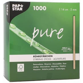 Rörpinne PURE Trä 14cm x 5mm 1000/fp