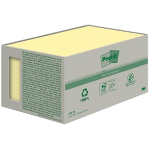 Haftnotizblock Post-it Recycling Notes XL, 127x76 mm, gelb, 6x100