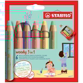 Farbstifte STABILO woody 3 in 1 880, 6 St., Pastell