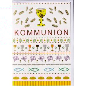 Kommunionskarte Noname, bunt, mit Umschlag, geprägt