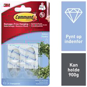 Selvklæbende ophæng 3M Command skadefri, hvid, kasse à 6 pk